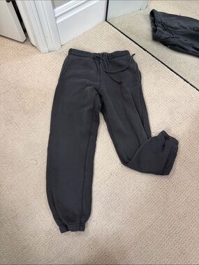 Women's Black Fleece Joggers with Elastic Drawstring Waist